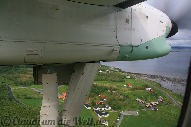 Norwegen Flug über den Fjord