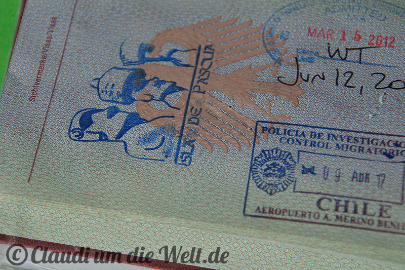 Passstempel mit Moais