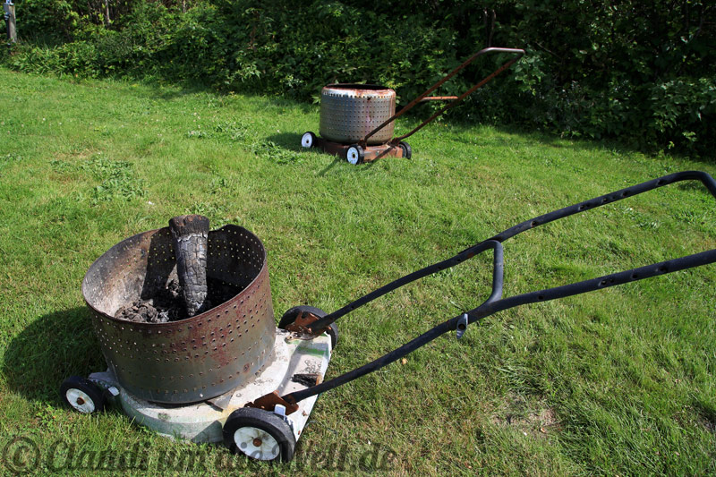 Rasenmäher-Feuerstellen