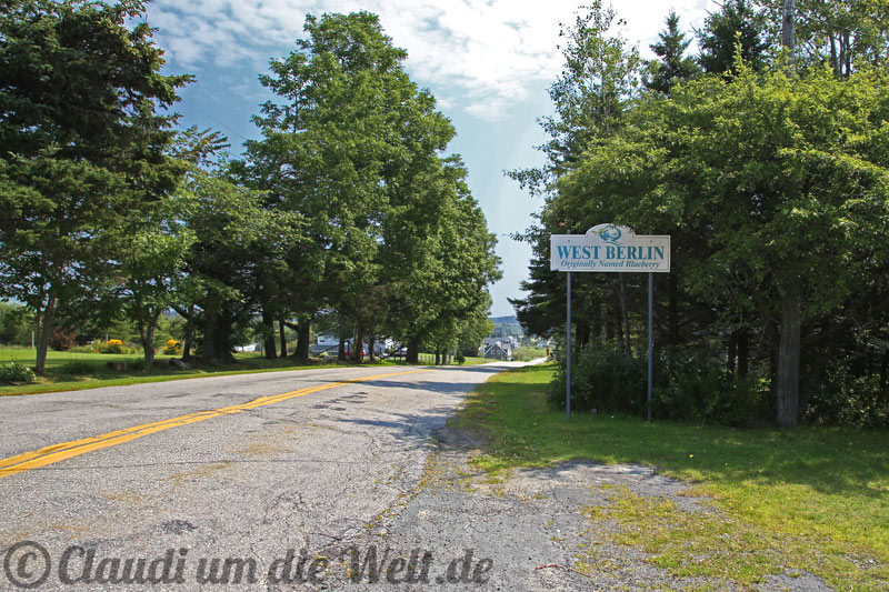 Ortseingang West Berlin, Nova Scotia