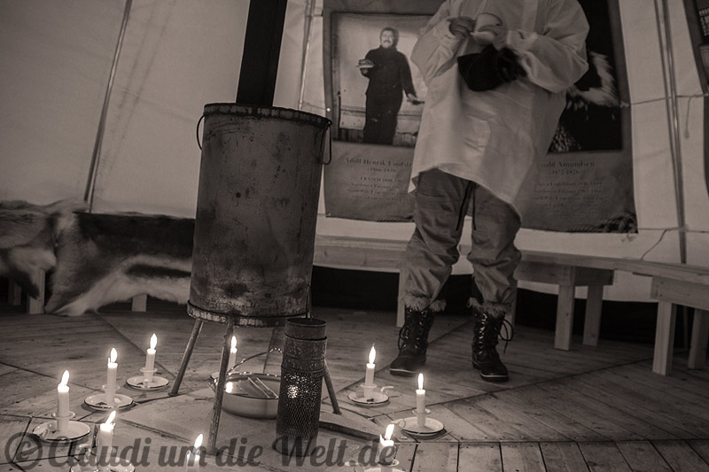 Südpol-Dinner im Framheim-Zelt