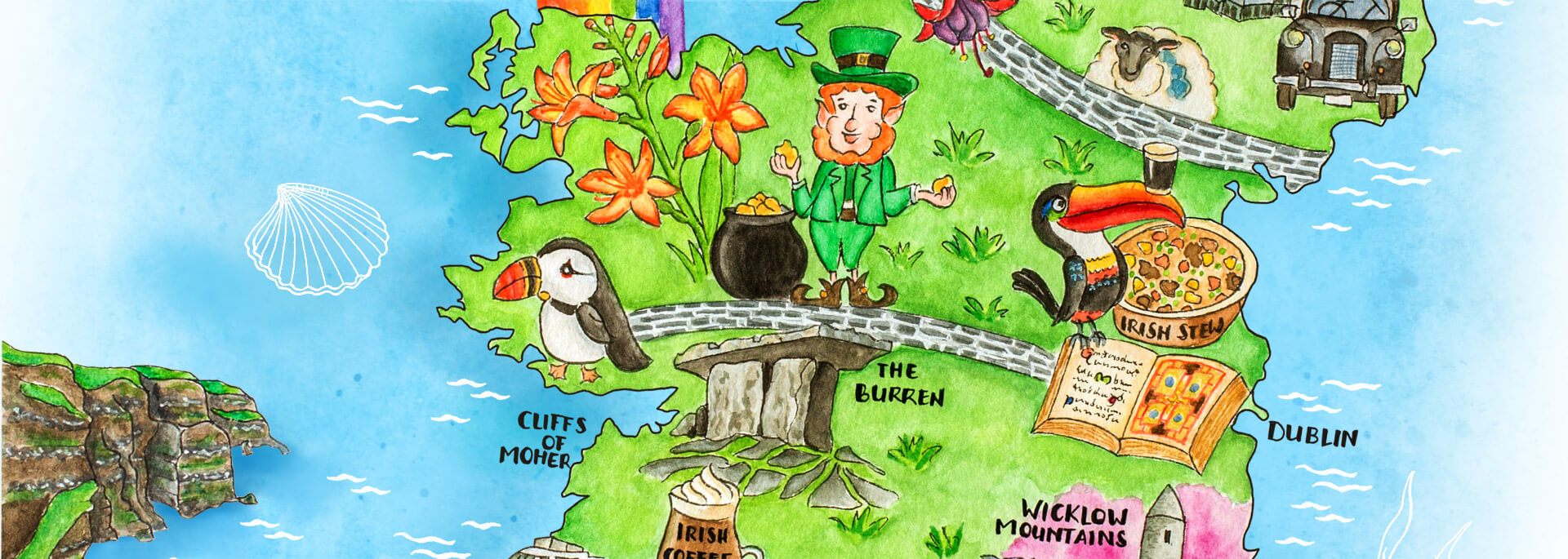 Kalender Illustrierte Inseln 2017 – August: Irland