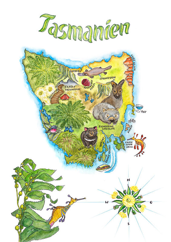 Landkarte Tasmanien bestellen