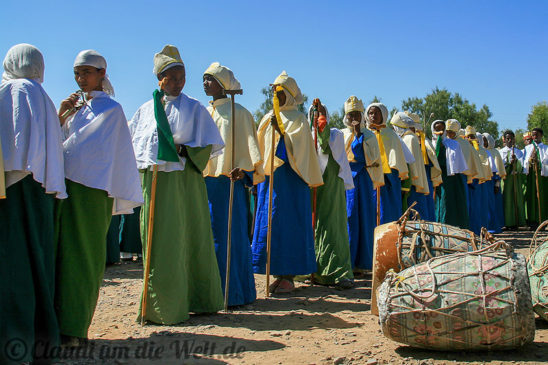 Mädchenchor beim Marienfest in Aksum