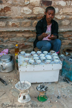 Kaffeestand in Aksum, Äthiopien