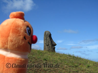 Am Vulkankrater, in dem die Moais geschaffen wurden