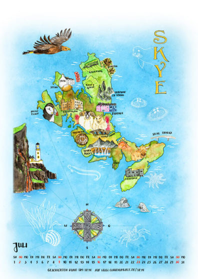 Kalenderblatt Karte Skye