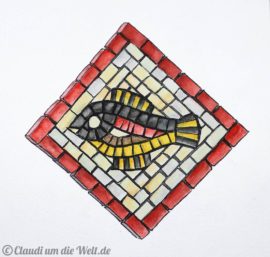 Mosaik-Fliese aus Madaba