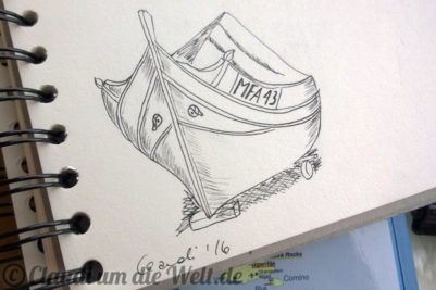 Travelsketch Luzzu von Marsaxlok