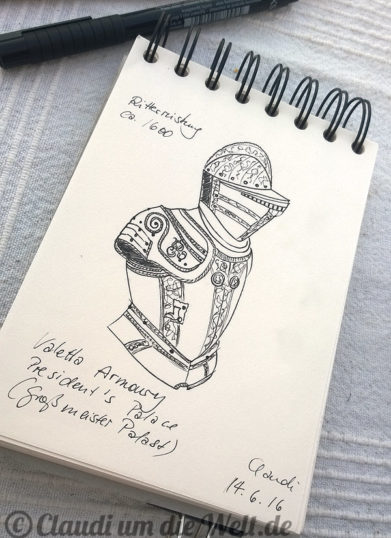 Travelsketch Ritterrüstung Malta