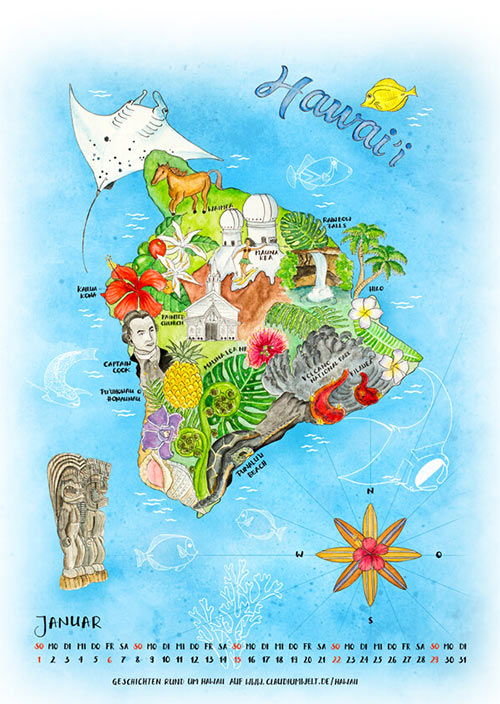 Kalender Illustrierte Inseln